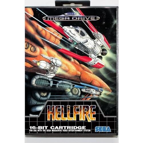 16 bit Sega MD game Cartridge with Retail box - Hellfire game cart for Megadrive for Genesis system