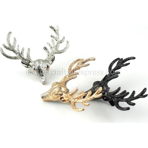 1x Metal Cute Deer clasp buckle conchos Buckles Bag Purse Hat Decor Hardware DIY Leather Craft Accessory Golden 60mm (1-3/8")