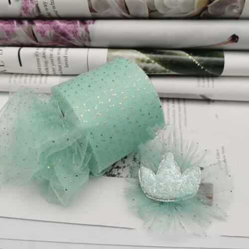 25 yards 60mm Bronzing Dots Printed Organza Ribbon DIY Gift Packing Wedding Party Home Decoration Hair Bow Sewing Fabric
