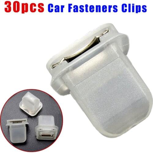 30pcs Car Interior Trim Moulding Retainer Clips For BMW E38 E39 E60 Translucent Plastic Auto Fastener Clip With Metal Insert