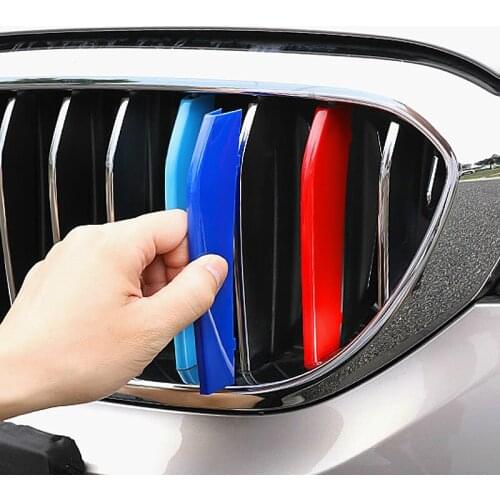3D Car Front Grilles Trim Sport Strips Cover for BMW F20 F21 E87 F45 F46 F22 F23 G32 F01 G11 E89 Z4 1/2/6/7 Series Car Styling
