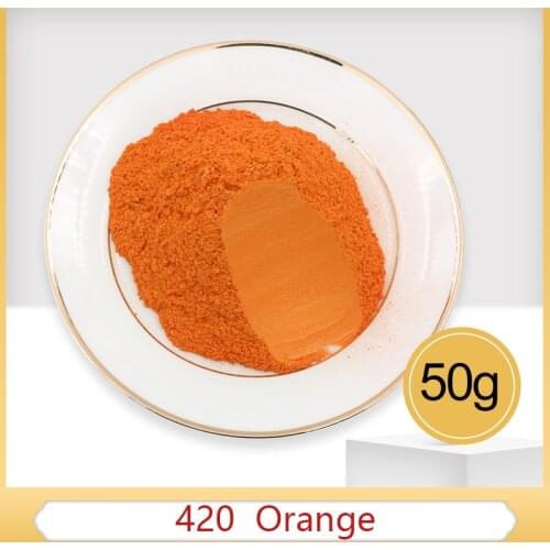 50g Type 420 Orange Pearl Powder Pigment Mineral Mica Powder DIY Eye shadow Dye Colorant in Soap Automotive Art Crafts
