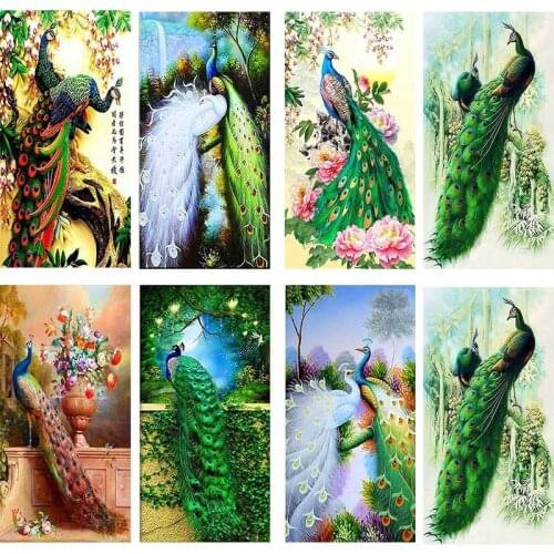 5D Diy Square Drill Peacocks Diamond Embroidery Diamond Painting Cross Stitch Handmade Mosaic Animal Art Children Gift