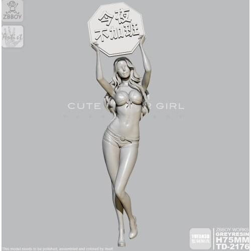 75mm Resin model kits figure beauty colorless and self-assembled TD-2176