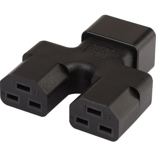 C20 TO C21,IEC 320 C20 Male to Dual 2*C21 Female Power Adapter,16A 250V UPS PDU Power Adapter, C20 to C21 Power Adapter