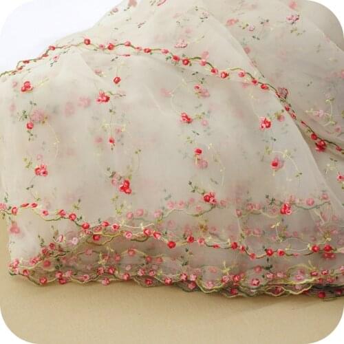 African Lace Fabric Organza Small Rose Jacquard Skirt DIY Craft Wedding Dress Clothes Home Accessories 130CM Wide