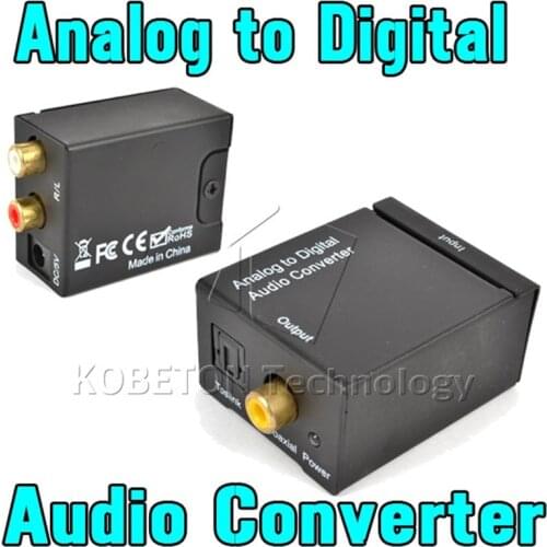 KEBDIU Analog to Digital Audio Converter Amplifier Decoder Optical Coaxial RCA Toslink Audio Sound Adapter SPDIF Adaptor for TV