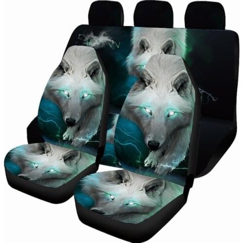 Aimaao Boho Style Tribal Wolf Dream Catcher Pattern Universal Car Seat Covers Front Seats Protector for VW Mazda 3 Bk 6 Alfa