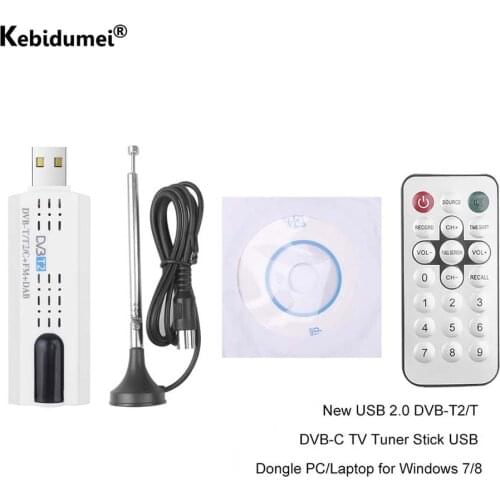 Digital Satellite DVB t2 USB 2.0 TV Stick Tuner with antenna Remote HD TV Receiver for DVB-T2/DVB-C/FM/DAB USB TV Stick