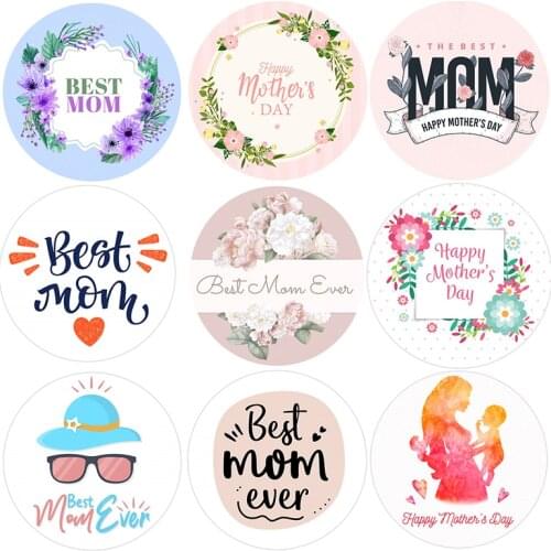Mothers Day Decorative Stickers Gift Box Bag Seal Labels Self-adhesive DIY Party Stickers Moms Birthday Gift Decor for Mom