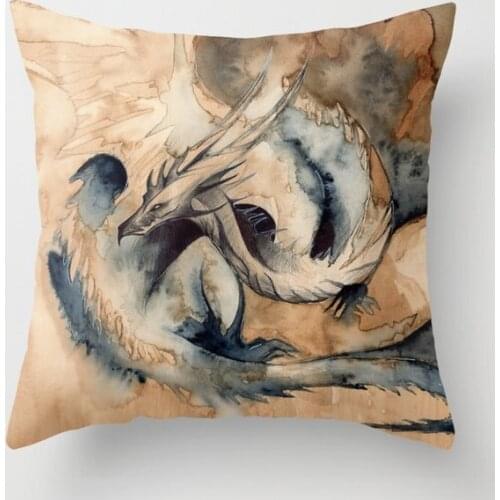 Paynes Dragon Decorative Pillow Cushion Covers Square Pillowcase for Sofa Cotton Linen Pillow Cover