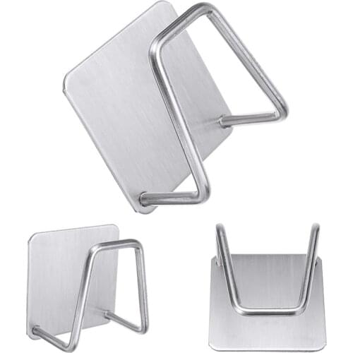 1pc Mini Kitchen Sponge Drain Holder Rack Basin Wall Sponge Rack Hook No Punching For Washing Cloth Spong Storage Organizer