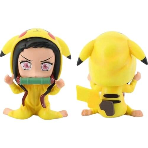 Kamado Nezuko Figure Demon Slayer Cosplay Pikachu Q Model Toys
