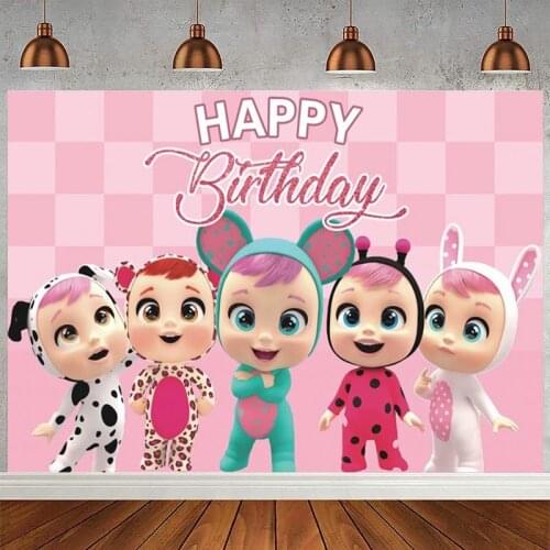 Cry Babies Magic Tears Photography Backdrop Girls Happy Birthday Party Photo Background Photocall Prop Decoration Banner