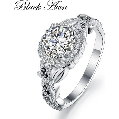 925 Sterling Silver Jewelry Trendy Wedding Rings for Women Engagement Ring Femme Bague Bijoux Anillos De Plata 925 De Ley C129