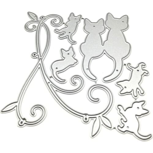 Cats Metal Cutting Dies Stencil DIY Scrapbooking Album Paper Card Template Mold