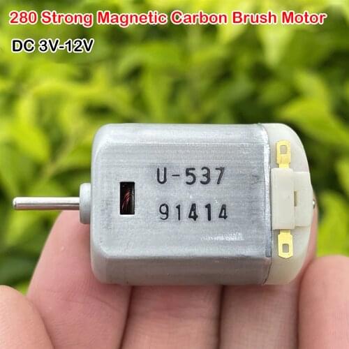 NICHIBO Mini 280 Motor DC 3V-12V 12300RPM Strong Magnetic Carbon Brush Toy Model Motor Four-wheel Drive Electrical Machinery