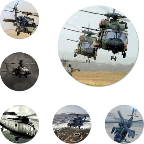 Fashion Helicopter Military Icons Pins Badge Decoration Brooches Metal Badges For Backpack Decoration 58mm