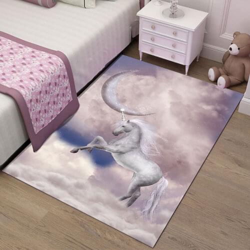 Cartoon Unicorn 3D Printing Child Carpets For Living Room Bedroom Area Rugs Kids Room Custom Home Crawl Floor Mats Play Alfombra