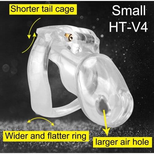 Male Chastity Device HT-V4 Set Cock Cage Penis Ring Bondage Belt Fetish Adult Sex Toys Cock Cage With 4 Penis Rings