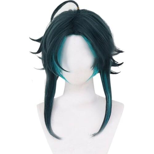 Genshin Impact Xiao Cosplay Wig Heat Resistant Synthetic Hair Carnival Halloween Party Props