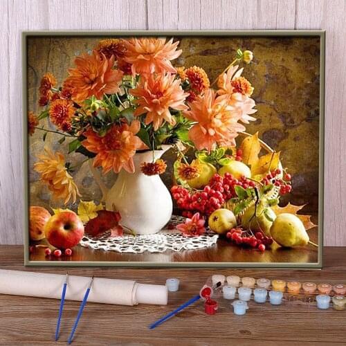 Landscape Flower Paint By Numbers Package Acrylic Paints 40*50 Painting On Canvas Wall Decoration Kids Handiwork Drawing