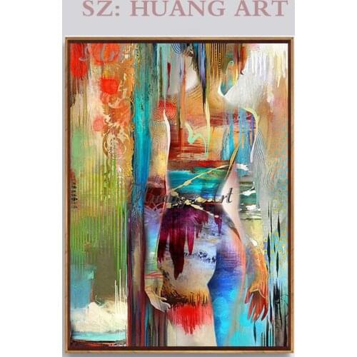 Painter hand painted high quality character impression abstract sexy woman oil painting beauty nude decoration lobby sofa hotel
