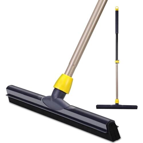 Yocada Floor Squeegee Scrubber 54in Long Adjustable Telescopic Heavy Duty Household Broom for Glass Tile Water Foam Cleaning