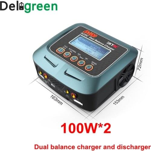 Skyrc D100 V2 Charger Twin-Channel 2x100WAC DC LiPo 1-6s Dual with Bluetooth Balance Charger Discharger for Lipo Li ion Battery