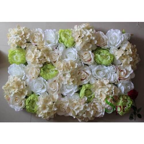 SPR Free Shipping 10pcs/lot green penoy hydrangea rose flower wall wedding backdrop artificial flower row arch decorative floral