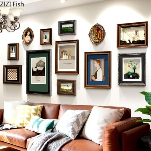 6 Inch / 10 Inch Wooden Room Decoration Retro Picture Frame Hanging Wall Ornaments Photo Wedding Gift American Rustic Home Decor