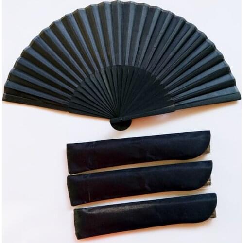 Chinese Style Black Vintage Hand Fan Folding Fans Dance Wedding Party Favor Dance Party Folding Fans Gift