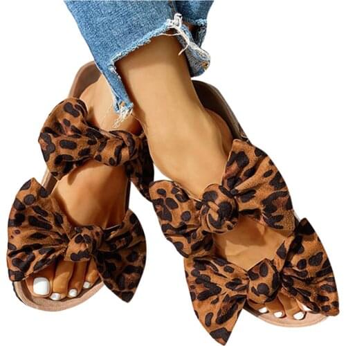 2020 Slippers Beach Woman Big Size Roman Style Cute Bowknot Flat Slipper Beach Shoes Outdoor Beach Sandals Slippers Shoes