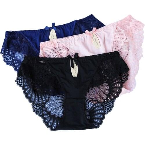Plus size M/XXXL Womens underwear Panties Sexy lace Women Briefs Intimates shorts Transparent Ladies Female Lingerie
