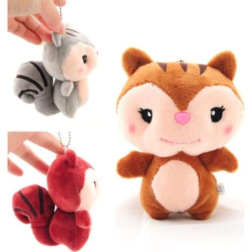 1Pc new Super Cute Cartoon Little Squirrel Stuff Plush Doll Cellphone Keychain Bag Pendant Kids Wedding Small Gift Plush Toys