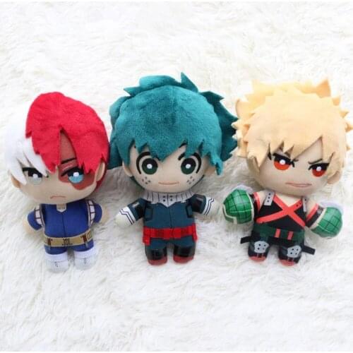15CM Anime My Hero Academia Izuku Midoriya Katsuki Bakugou Shouto Todoroki Plush pendant toy Soft Stuffed dolls Gift
