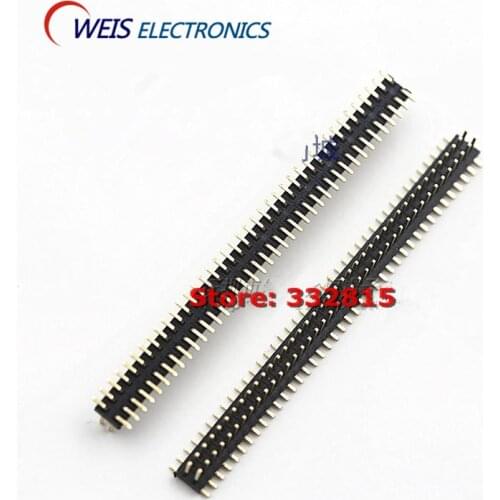 20pcs 1.27MM PITCH 2X40PIN MALE DOULE Row Pin Square Male Pin SMT Header Connector gold plating 2*40 40P Free Shipping