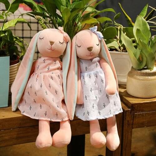 35cm Cartoon Baby Bunny Toy kawaii Long Ears Plush Rabbit Doll Soft PP Cotton Stuffed Sleeping Mate Toy for Girls Christmas Gift