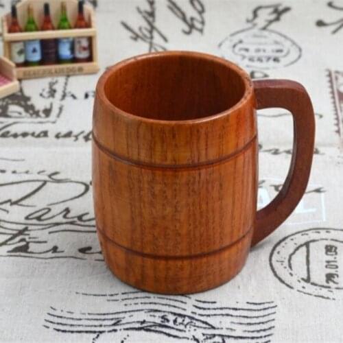 350ml Classic Style Natural Wood Cup Wooden Beer Mugs Drinking For Party Novelty Gifts Eco-friendly