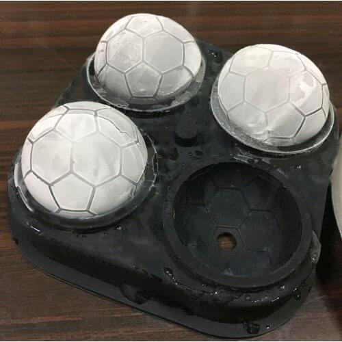 4 Holes 4.3cm Diameter Food Grade Silicone Football Shape Ice Cube Tray Ball Ice Maker Mold