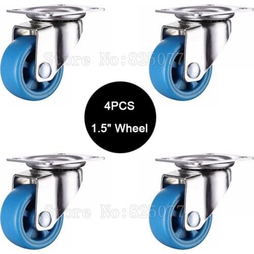 Brand New 4PCS 1.5Inches Universal Swivel Wheels Castors Nylon Super Mute Trolley Furniture Casters Load Bearing 75KG/4PCS