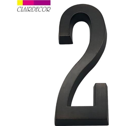 4 in 101mm House Number Door Address Number Sticker Or Screw Mounted Zinc Alloy Satin Nickel Mailbox Address Sign #0-9