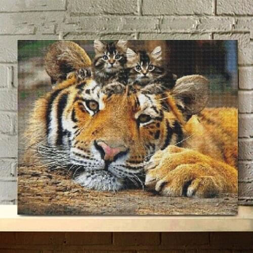 Tiger Beast DIY Full Drill Painting Diamond Embroidery Animal Picture full Rhinestone Wall Decorations Gift