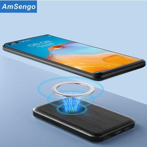 Amsengo 4000mAh Power Bank Magnetic 15W Fast Wireless Chargers For iPhone 12 Pro External Battery For Magsafe Charger PowerBank