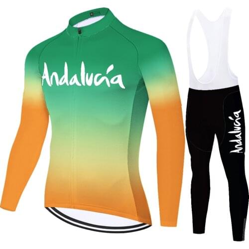 Andalucia Summer Spirng Verano Mallots Maillot Uniforme Completo Estivo Ropa Hombre Abbigliamento Ciclismo Ciclismo Masculino