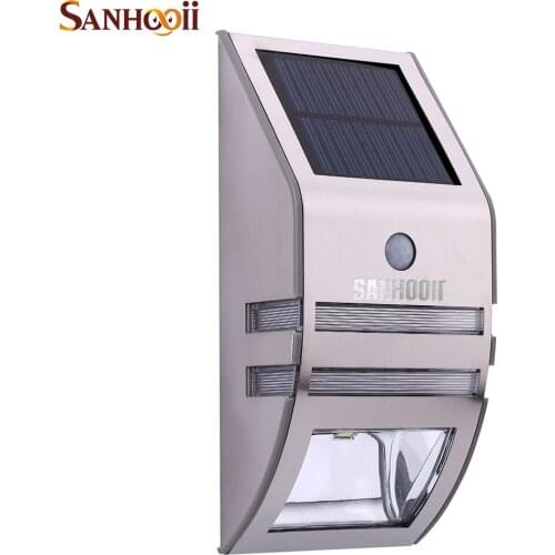 SANHOOII Solar Garden Light Wireless Yard Outdoor Wall Lamp Pathway Balcony Porch Fence Light Save Power Motion Sensor 120LM