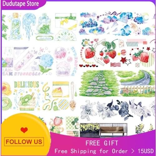 Notebook Washi Tape Sticker Supplies Fruit Landscaping Perfume Lily