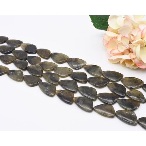 22x25x5mm AAAAA Natural Grey larvikite Labradorite Beads Irregular original heart-shape Loose Stone Beads 15.5"