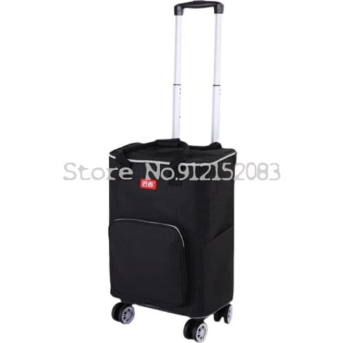 Household Hand Trolley Universal Wheel Trolley Cart Elderly Insulation Shopping Bag Small Cart Shopping Cart Trailer Portable Sp