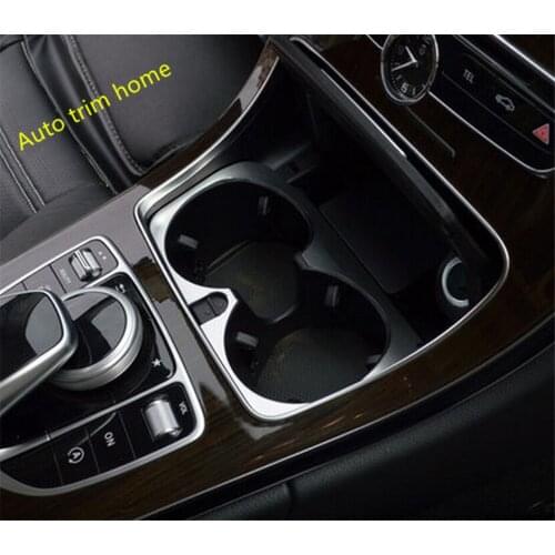 Lapetus Water Cup Holder Armrest Box Cover Trim For Mercedes Benz C Class W205 2014 - 2017 Metal / Auto Accessories
